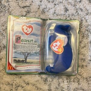 McDonald's Ty Teenie Beanie "Peanut" the Royal Blue Elephant
